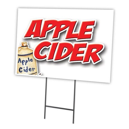 Signmission Apple Cider Yard Sign & Stake outdoor plastic coroplast window, C-1216-DS-Apple Cider C-1216-DS-Apple Cider